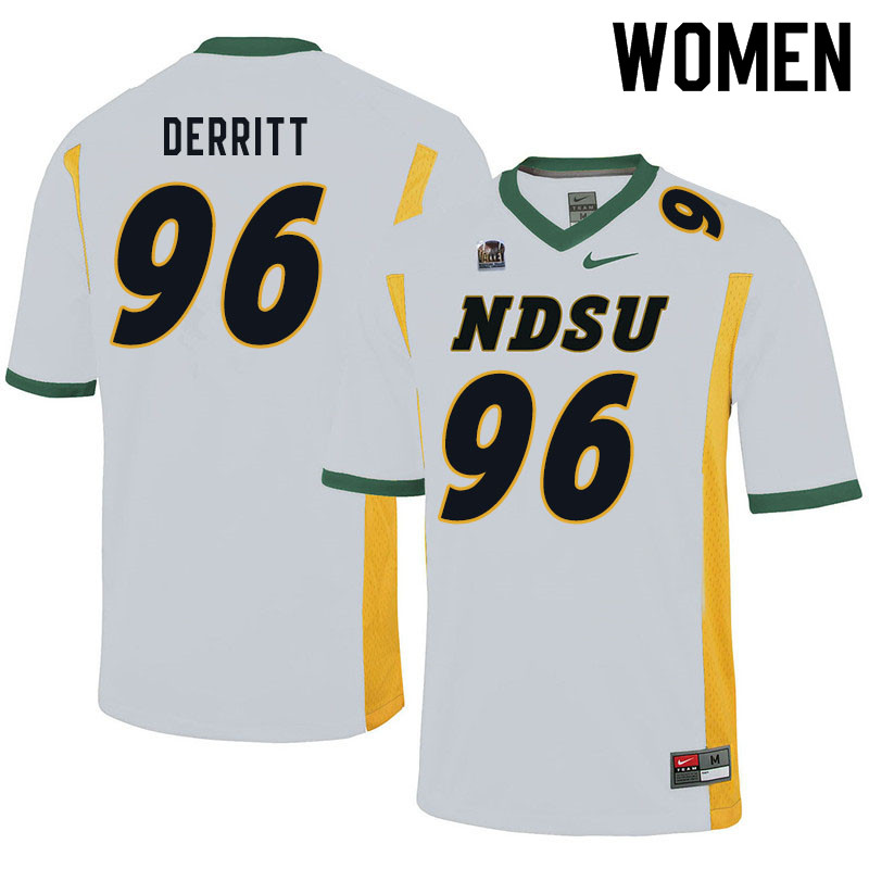 Women #96 Javier Derritt North Dakota State Bison College Football Jerseys Sale-White